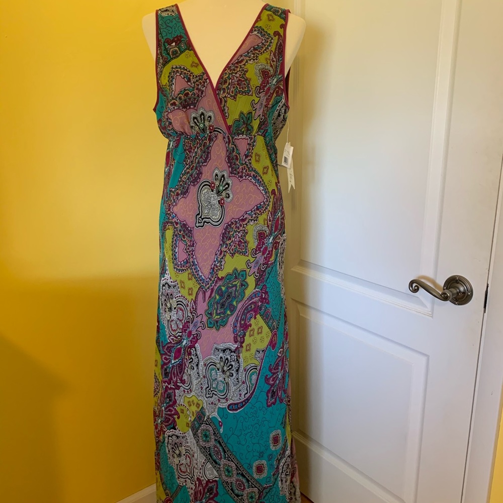 Beautiful paisley midi multi colored sheer layered